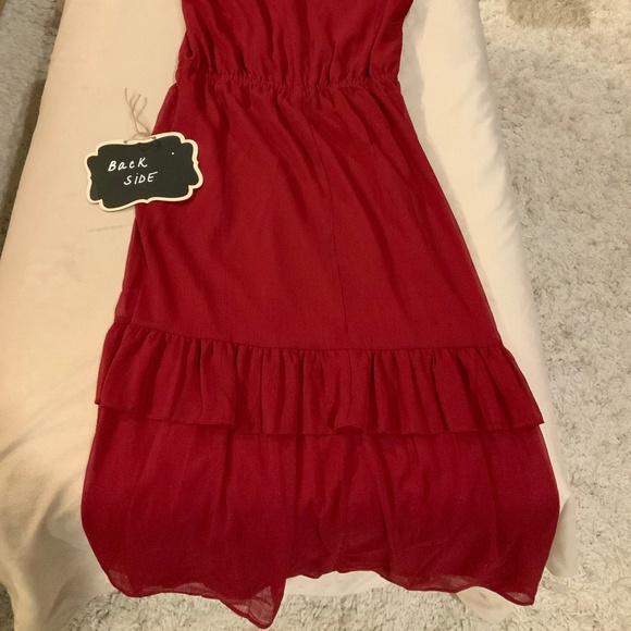 Banana Republic Maroon M Flutter Sleeve Dress Scandi Coastal Cottagecore - Picture 10 of 10